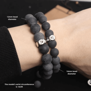 Men's Natural Gray Amber Bracelet | Aromatherapy Zodiac Charm for Relaxation & Sleep