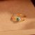 Emerald Coin Feng Shui Ring - Wealth & Luck for Women