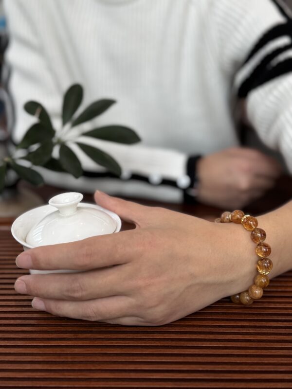 Wood Element Prosperity Bracelet – Citrine & Golden Flower Crystal