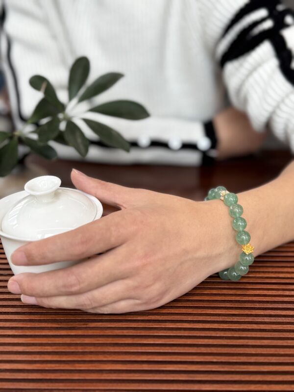 Green Strawberry Quartz Bracelet – Wood Element Feng Shui Energy Jewelry