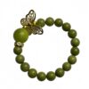 Natural Jade Stone Bracelet with Butterfly Copper Accents â Wood Element Feng Shui Energy Jewelry