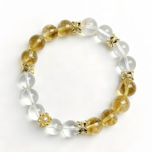 Citrine & Clear Quartz Bracelet â Metal Element Energy for Wealth & Clarity