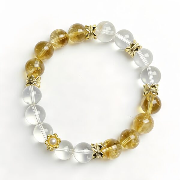 Citrine & Clear Quartz Bracelet â Metal Element Energy for Wealth & Clarity