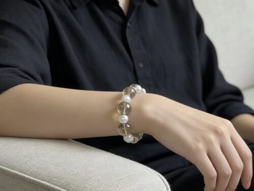 Smoky Quartz Healing Bracelet with Pearl Accents â Crystal Protection, Energy Cleansing & Grounding Jewelry photo review