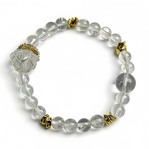 Clear Quartz Lotus Bracelet â Metal Element Energy, Purification & Inner Balance