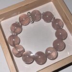 âNatural Rose Quartz Bracelet with Pearl Accent â 16mm Pink Crystal Beads, Handmade Healing Crystal Jewelry for Love & Balanceâ photo review
