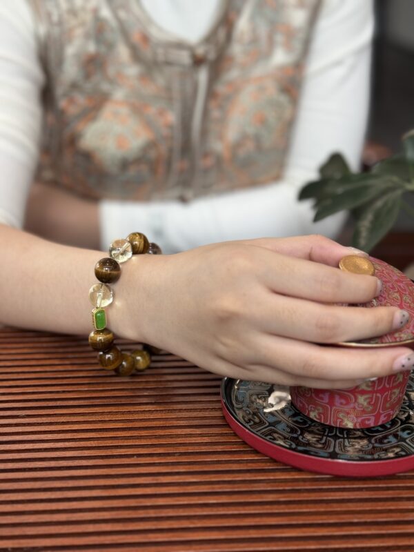 Tiger’s Eye & Citrine Wealth Bracelet — Confidence, Protection & Abundance Crystal Jewelry with Gold Accents