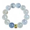 Clear Quartz Healing Bracelet with Aquamarine Accent â Purification, Emotional Balance & Soothing Energy Jewelry