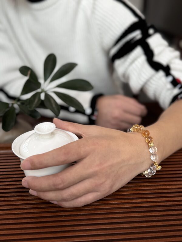 Citrine & Clear Quartz Bracelet – Metal Element Energy for Wealth & Clarity