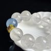 Clear Quartz Healing Bracelet with Aquamarine Accent â Purification, Emotional Balance & Soothing Energy Jewelry