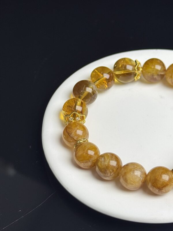 d6d427884a73fc896913906b26d392bc Wood Element Prosperity Bracelet – Citrine & Golden Flower Crystal
