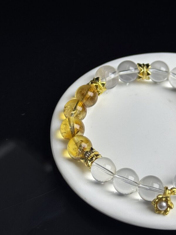 Citrine & Clear Quartz Bracelet – Metal Element Energy for Wealth & Clarity