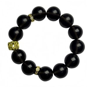 Smoky Quartz With Clear Quartz Accent â Natural Protection, Stress Relief & Crystal Healing Bracelet