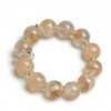 Natural Yellow Flower Quartz Bracelet with White Inclusion Quartz & Gold-Tone Copper Accents â Handmade Crystal Jewelry