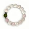 Natural Rose Quartz Bracelet Accented with Natural Jade Beads and Silver Details â Handmade Crystal Jewelry