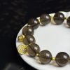 Deep Smoky Quartz Bracelet with Gold Accents â Grounding Stone for Calm, Strength & Clarity