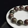 Handcrafted Multi-Tone Xiuyu Jade Bracelet â Healing Crystal Jewelry with Silver Accents for Luck & Well-Being