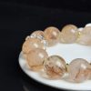 Natural Yellow Flower Quartz Bracelet with White Inclusion Quartz & Gold-Tone Copper Accents â Handmade Crystal Jewelry