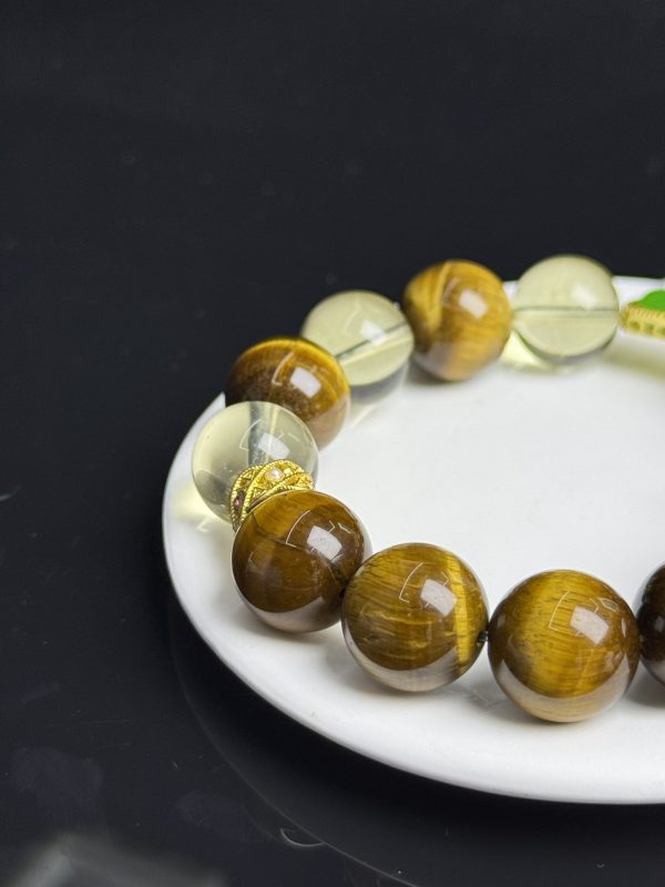 Tigerâs Eye & Citrine Wealth Bracelet â Confidence, Protection & Abundance Crystal Jewelry with Gold Accents