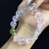 Natural Rose Quartz Bracelet Accented with Natural Jade Beads and Silver Details â Handmade Crystal Jewelry