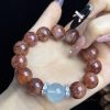 Fire Quartz Energy Bracelet with Aquamarine Crystal â Vitality, Clarity & Emotional Balance Jewelry