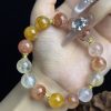 Multi-Color Inclusion Quartz Bracelet â Natural Flower Quartz Crystal Jewelry for Energy, Balance & Positive Vibes