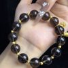 Deep Smoky Quartz Bracelet with Gold Accents â Grounding Stone for Calm, Strength & Clarity