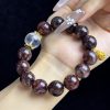 Fire Quartz Crystal Bracelet with Clear Quartz and Gold-Tone Accents â Natural Healing Stone Bracelet for Energy, Balance & Protection