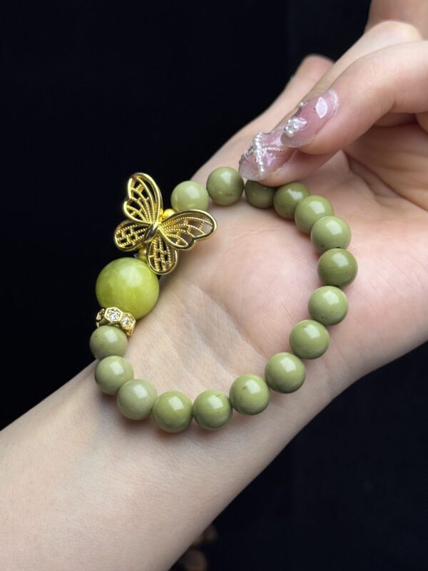 webwxgetmsgimg Natural Jade Stone Bracelet with Butterfly Copper Accents – Wood Element Feng Shui Energy Jewelry