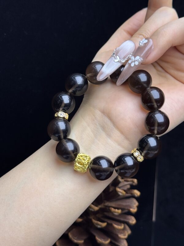webwxgetmsgimg (7) Smoky Quartz With Clear Quartz Accent — Natural Protection, Stress Relief & Crystal Healing Bracelet