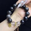 webwxgetmsgimg (8) Silver Obsidian & Clear Quartz Crystal Bracelet — Grounding Protection Stone Jewelry for Men & Women