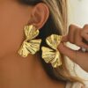Golden Petal Statement Earrings
