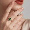 Gold Open Ring with Colored Zircon & Sparkling Accents