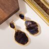 Minimalist Amber Geometric Alloy Earrings | Trendy Irregular Shape