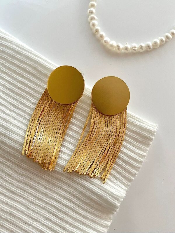 Golden Cascade Fringe Earrings