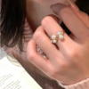 Pearl Blossom Adjustable Open Ring
