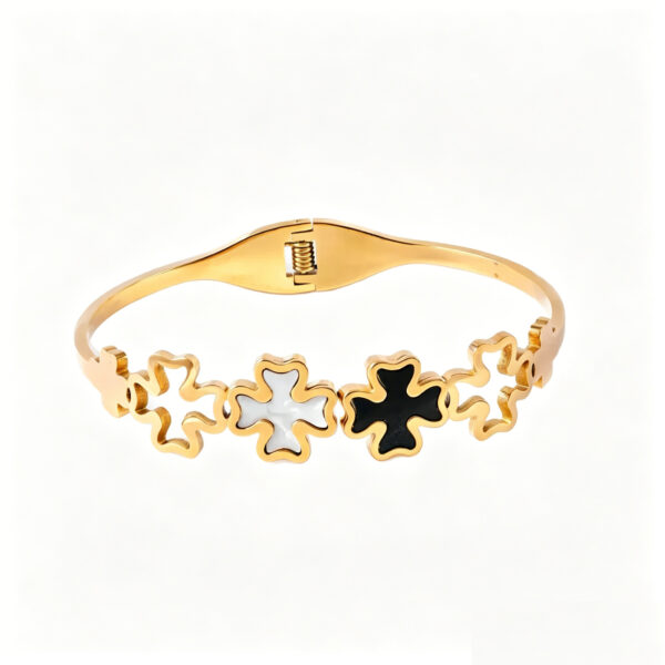 Stainless Steel Charm Bracelets for Women-Stainless Steel Lucky Charm Bangle