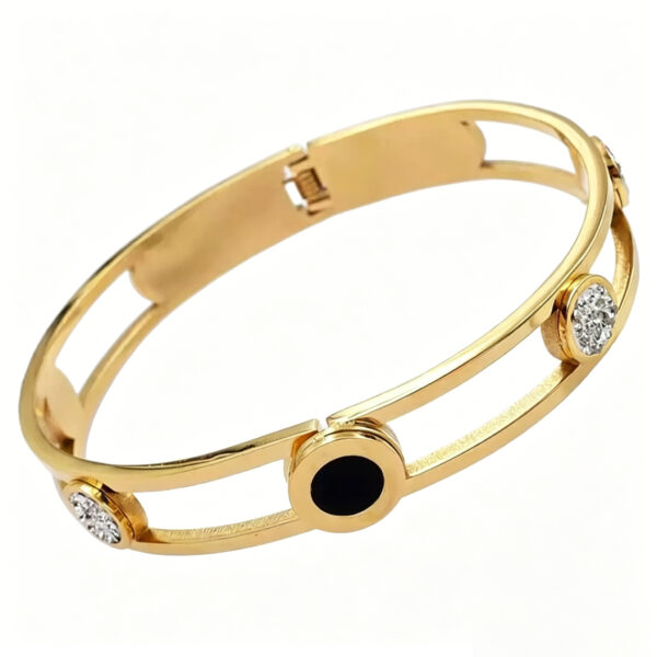 Stainless Steel Charm Bracelets for Women-Stainless Steel Lucky Charm Bangle