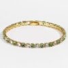 Green Evil Eye Tennis Bracelet | Gold-Tone Crystal Protection Bracelet for Good Luck