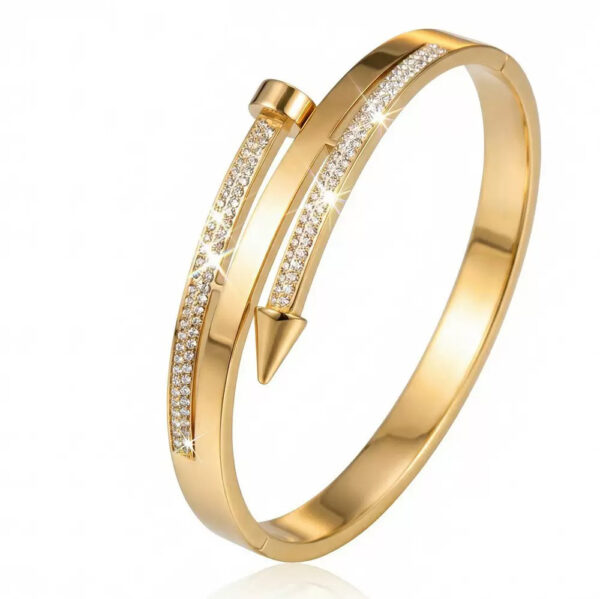 Stainless Steel Charm Bracelets for Women-Stainless Steel Lucky Charm Bangle