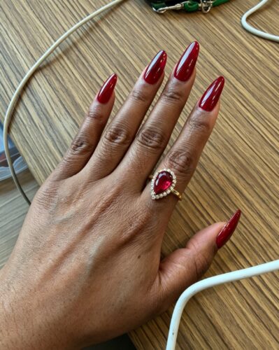Teardrop Zircon Adjustable Open Ring photo review