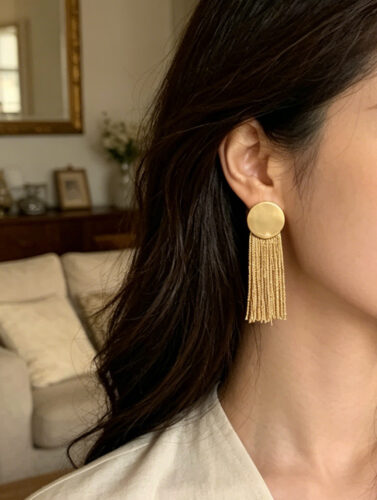 Golden Cascade Fringe Earrings photo review