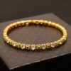 Green Evil Eye Tennis Bracelet | Gold-Tone Crystal Protection Bracelet for Good Luck