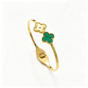 Stainless Steel Charm Bracelets for Women-Stainless Steel Lucky Charm Bangle