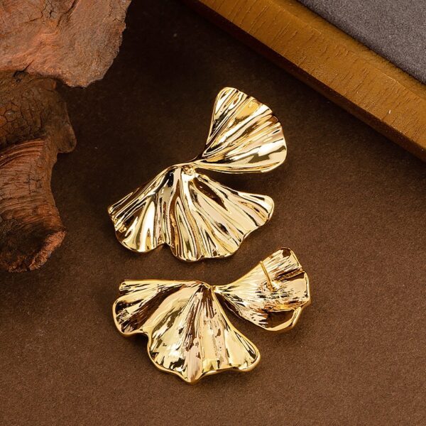 Golden Petal Statement Earrings