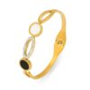 Stainless Steel Charm Bracelets for Women-Stainless Steel Lucky Charm Bangle