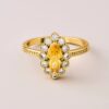 Gold Open Ring with Colored Zircon & Sparkling Accents