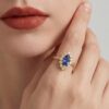 Gold Open Ring with Colored Zircon & Sparkling Accents