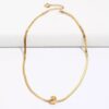 Nova Herringbone Titanium Necklace | Minimalist Gold Bead Chain