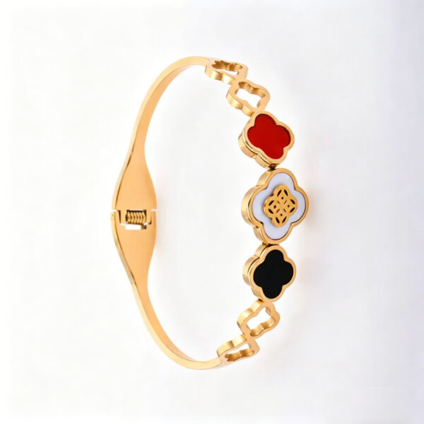 Stainless Steel Charm Bracelets for Women – Gold Lucky, Butterfly, Evil Eye & Clover Bangles